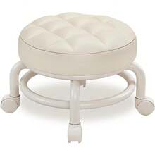360 Rotating Low Stool,Rolling Pulley Low Stool With Wheels - White - View 8