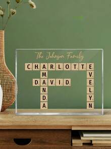 Custom Home Crossword Art, Created In An Instant, Treasured Forever, Personalized Horizontal Acrylic Block Plaque,Christmas Gift Supplies - Multicolor - View 5