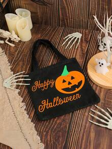 Halloween Pumpkin Tote Bag, Cloth Gift Bag For Halloween Products, Trick Or Treat Candy Bag