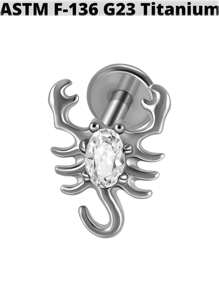 1PC G23 Titanium Zirconia Hexagram Lip Studs Internal Thread Zirconia Butterfly Ear Helix Tragus Cartilage Helix Earrings Body Piercing Jewelry