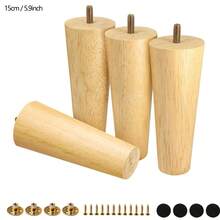 4pcs Tapered Furniture Legs With 4 Nuts, 4 Washers And 12 Screws, Wooden Furniture Feet, Suitable For Cabinets, Sofas, Vanities, Chairs - Multicolor - View 5