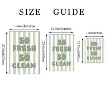 1pc So Fresh And So Clean Wall Art Picture Sage Green Striped Prints Canvas Paintings Funny Bathroom Posters Retro Quote Decor For Bedroom,Living Room,Dorm Y2k Apartment Laundry Room Decor Gift For Her Unframed Or Framed - Multicolor - View 5