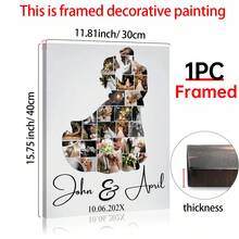1pc Custom Wedding Couple Photo Collage Template |Editable + Printable Canva Template |Custom Wedding Anniversary |DIY Bride And Groom Photo Collage,Suitable For Bathroom Decor ,Kitchen Decor,Living Room Decor,Bedroom Decor,Optional Frame - Multicolor - View 15