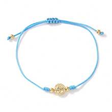 SHINUS BOHO 1pc Vintage Style Metal Virgin Mary Pendant Braided Bracelet Set, Religious Blessing Jewelry For Women