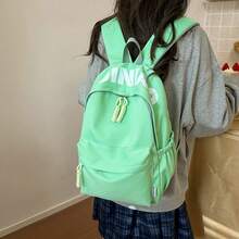 FRIFUL Japanese-Style Minimalist Versatile Large Capacity Solid Color Campus Backpack, 2025 Spring New Lightweight Commuting Student Double-Shoulder Bag, New Style Fresh Girl Travel Small Backpack, Japanese Ins College Style University Student Class Backpack. - Multicolor - View 11