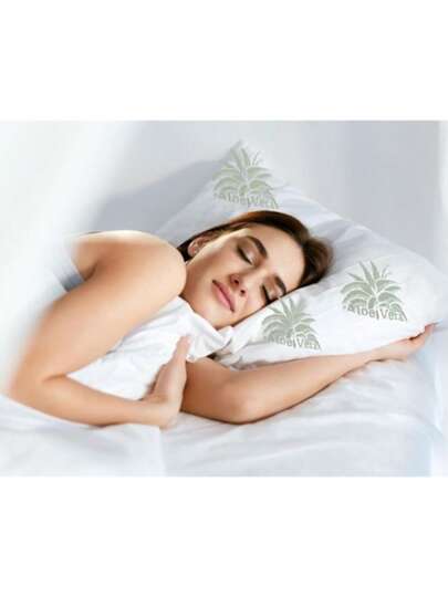 Made In Turkey Aloe Vera Kussen 50x70 Cm 100% Polyester Filling, Hypoallergenic Breathable Sleep view 4