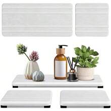 3pcs/2pcs Set Sink Absorbent Stone Tray, Kitchen Bathroom Soap Stone Drying Tray, Quick Dry Diatomite Stone Sink Tray, Modern Home Kitchen Countertop Absorbent Stone Drying Mat