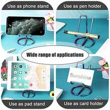 2 Pieces Metal Business Card Holder For Desk Cell Phone Stand Elegant Line Business Card Display Holder Stand Office Desktop ID Name Organizer-0382