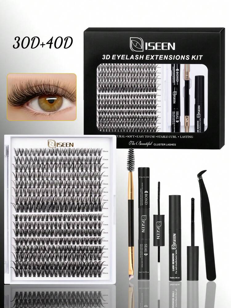 560 chiếc, D Curl, Bộ nối mi tự làm, Mi từng cụm D Curling, Cụm mi kèm keo dán mi, Tháo mi và dán mi, Cọ gắn mi tự làm tại nhà Bộ nối mi, Lông mi, Lông mi, Lông mi giả - màu đen - Xem 15