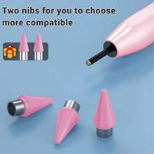 通用电容式触控笔，适用于 iOS 和 Android 平板电脑及智能手机，双头替换笔尖。可用于书写、触控、绘画、笔记。带状态指示灯，一键操作，磁吸吸附，可替换笔尖，超长待机