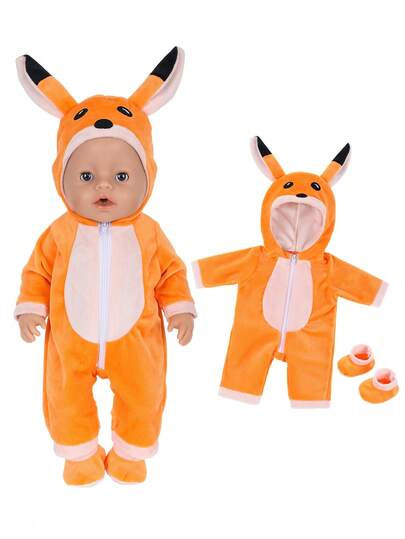 16-Inch Doll Orange Fox Outfit, Roleplay Toy, Doll Clothes For Christmas, Birthday Gifts (Doll Not Included)
