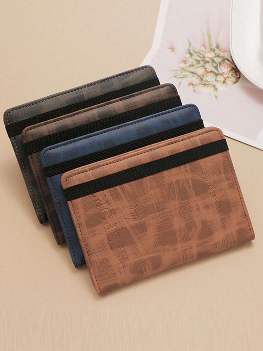 Leather Passport Holder, Document Bag Card Holder, RFID Anti-Theft Passport Cover, Portable Multi-Function Passport Bag - Multicolor - View 1