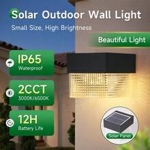 CANMEIJIA Large Size Solar Powered LED Wall Light, Waterproof Crystal Floral Pattern Outdoor Garden Decor Landscape Lighting, Vintage Home Exterior Wall Lamp, Suitable For Garden, Parking Lot, Corridor, Entrance, Patio, Flowerbed, Intersection, Exterior/Interior Wall, Rooftop - Choose Appropriate Size Based On Usage Scenario - Solar Powered Wall Light - View 3