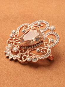 1件时尚白色奢华水滴花卉胸针，女士超大胸针 - 白色 - 查看 8