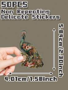 50pcs Victorian Theme Transparent Stickers, Non-Repeating, Exquisite Decoration, Suitable For Back To School Gifts, Christmas Gifts, Halloween Gifts, Holiday Gifts, Party Decorations, Home Decor, Classroom Rewards, Birthday Gifts, Can Be Used For Luggage, Scooters, Handbags, Water Bottles, Cups, Laptops, Tablets, Phone Cases, Notebooks And More. - Default - View 2