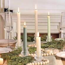 6 件玻璃烛台 - 透明小锥形烛台装饰散装婚礼餐桌中心装饰烛台圣诞派对客厅晚餐降临节