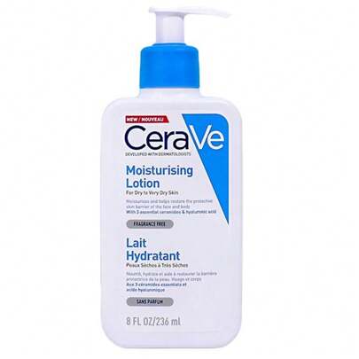 CeraVe 面部和身体保湿乳液，含 3 种必需神经酰胺和透明质酸，适合干性至极干性皮肤