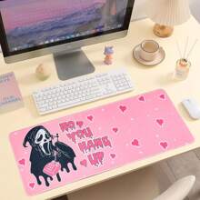 Large Gaming Mouse Pad 31.5 X 11.8in Desk Mat For Office Mousepad Anti-Skid Rubber Base Soft Comfortable And Durable Desk Pad (Pink)