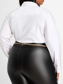 1 Dây chuyền thắt lưng nhiều lớp bằng hợp kim vàng cỡ lớn cho nữ, Dây chuyền toàn thân phong cách Punk thời trang bằng kim loại, Dây chuyền rốn, Phụ kiện hàng ngày & Trang phục dự tiệc đường phố Mùa thu, Mùa thu, Halloween - Vàng - Xem 2