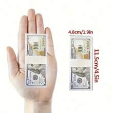 100/200/600pcs New $100 Bill Prop Money, Realistic Fake Paper Currency Toy Bills, Suitable For Christmas And Halloween Decorations, Not Real Money, Ideal For Kids Play - Multicolor - View 4