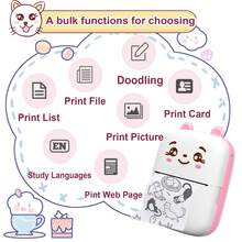 Taschenformat Mini-Drucker, tragbarer Bluetooth-Wireless-Smartdrucker, unterstützt Bild-, Notiz- und QR-Code-Druck, perfektes Geschenk für Feiertage, Weihnachten und Geburtstag für Kinder von 3-12 Jahren