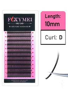 FOXYMEI 12 filas de pestañas postizas florales de estilo 5D Hada, rizado C/D con estilo mixto puntudo, de 8-15mm con forma de abanico esponjoso y grueso, ligero y suave, lashes individuales de 0.07mm fáciles de aplicar, grupos de pestañas, pestañas postizas - Negro - Ver 15