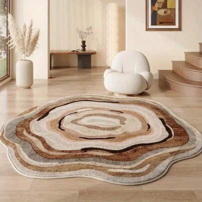 1pc Irregular Shape, Abstract Vintage Cream Style Rug, Asymmetric Color Block Carpet, Machine Washable, Suitable For Various Home Scenes, Daily Life Or Holiday Decoration, Holiday Gift, Applicable For Decorative Carpet, Bedroom Decor, Small Rug, Carpet, Home Decor, Living Room Carpet, Living Room Small Rug, Bedroom Carpet, Living Room Home Decor, Outdoor Rug, Washable Carpet, Living Room Carpet, Carpet, Living Room Area Rug, Area Small Rug