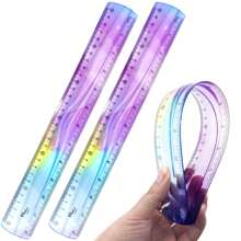1 pezzo Righello flessibile, 15cm/20cm/30cm Righello in plastica infrangibile, bordo diritto, righello morbido e pieghevole per scuola, ufficio, bambini e adulti (6 pollici/8 pollici/12 pollici)