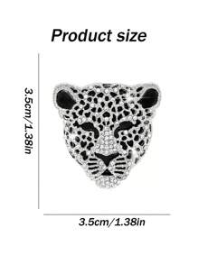 1pc Car Air Outlet Decoration Rhinestone Metal Large Leopard Head Car Air Conditioning Decoration