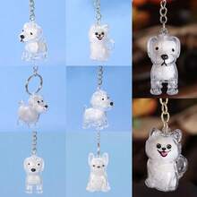 Colgante de almacenamiento de pelo de perro, recuerdos portátiles, llavero creativo con forma de perro, contenedor transparente para almacenamiento de pelo, cápsula de almacenamiento de pelo, diseño hecho a mano, accesorios DIY