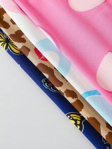 4 件套女童可爱印花打底裤，可作为紧身裤或长裤穿着 - 彩色 - 查看 4