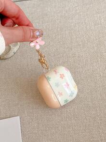 1 件可爱 TPU 印花小猫猫耳朵保护壳带吊坠，适用于 Apple 1/2/3/4、Pro/Pro 2、无线蓝牙耳机保护壳，防尘、防摔、防震保护套 - 彩色花朵 - 查看 10