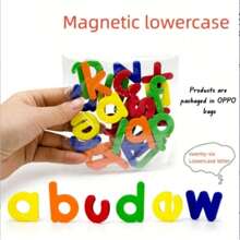 24 piezas/26 piezas Letras inglesas magnéticas Pegatina magnética para refrigerador Pegatina magnética digital para refrigerador Kit de pegatinas de rompecabezas para refrigerador DIY Pegatina de refrigerador de EVA