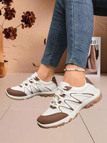 女士休闲运动鞋，新款透气网眼平底鞋，百搭时尚舒适轻便防滑跑步鞋