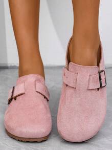 Kids' Stylish Buckle Mules - Pink, Yellow, Perfect For Going Out And Having Fun - Pink - View 4