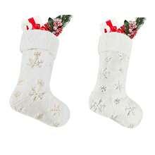 1pc Snowflake Christmas Sock, Silver & Gold Snowflake Gift Sock, Gift Bag Party, Christmas Decoration, Scene Arrangement, Atmosphere Decor, Christmas Party Decoration - Multicolor - View 6