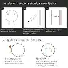 Espejo Led Touch Pared Baño Espejos Redondo Decorativo 2 Modo ,Espejo De Tocador Moderno Redondo,espejo De Pared Regulable Con Antivaho Y Botones Táctiles Inteligentes,3000k/4000k/6000k 3 Modo Luz Ajustable,marco Nude - Blanco - Ver 9