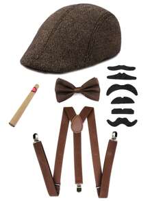 2/3/4/5 pièces D EXCEED Accessoires pour hommes des années 1920 : béret Gatsby, vêtements, accessoires vestimentaires des années 1920 pour hommes, pour Halloween, bal de promo