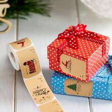 300/600pcs Stickers Retro Christmas Stickers Gift Packaging Label Paper,Perfect For Holiday Decorations,Christmas Decorations