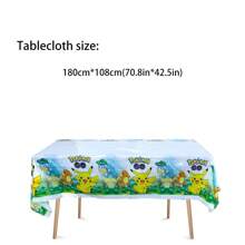 pokemon 1 Pezzo Tovaglia Pokemon, Decorazioni per Feste di Compleanno, Decorazioni per Feste a Tema Pikachu, Tovaglia Monouso, Tovaglia Giocattoli, Regali, Forniture per Feste (180 cm * 108 cm)