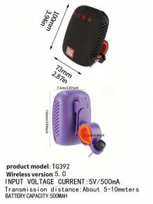 T&G Altavoz portátil con clip T&G TG392, resistente al agua IPX4, graves potentes, adecuado para ciclismo, con salida de audio para tarjeta/USB y excelente calidad de graves para tu disfrute