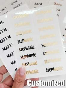 Personalized Custom Name Tag Stickers, 3-6 Inch Labels, Name Decal, Custom Decal Stickers, Name Stickers, Date Stickers, DIY Gifts, Handmade, Handwriting, Wedding Stickers, Gift Stickers. Customizable Holographic Name Stickers For Water Bottles,Xmas Decoration,For Housewarming