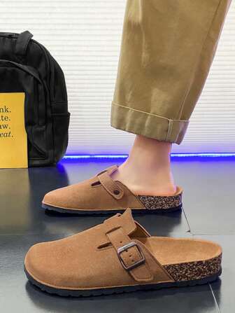 New Men's Slippers, Thick Sole Arabic Style Slippers, Fashion Men's Versatile Handmade Closed Toe Sandals, Non-Slip Wear-Resistant Beach Slippers