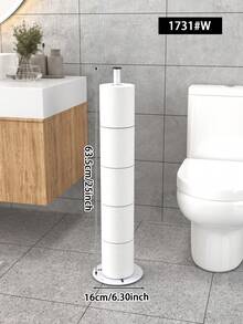 1pc Vertical Toilet Paper Holder, Bathroom Roll Paper Storage Rack, Large Capacity Storage, Suitable For Storing Toilet Paper Rolls In Bathroom And Restroom, Bathroom Accessory - Multicolor - View 11