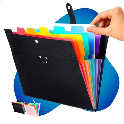 Pasta Sanfonada Organizadora Para Documentos A4 Com Divisórias Porta Arquivos Com Etiquetas Ofício Impermeável