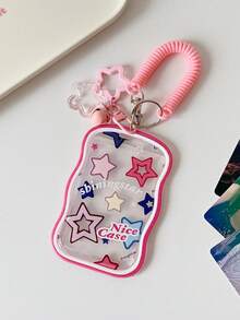 1pc Star-Shaped Card Holder, Campus Card, Student Meal Card, Card Pouch, Women Bus/Metro Card, Key Chain Pendant