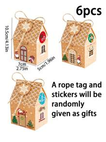 10pcs/20pcs/30pcs Christmas Birthday Gift Packaging Boxes, Candy Cookies Food Paper Boxes, New Creative Christmas Candy Apple Boxes, Gift Packaging Boxes, Holiday Gift Boxes, Small House Advent Calendar Boxes, Christmas Gift Candy Boxes Christmas Christmas Decorations Christmas Pajamas Christmas Gifts Christmas Decor