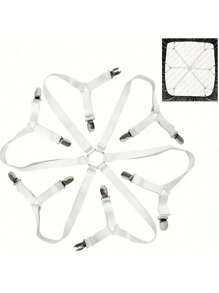 6-Side 12 Clip Household Bed Sheet Holder Adjustable Sofa Bed Sheet Holder Clip Tablecloth Holder With Anti Slip And Anti Slip Bed Buckle