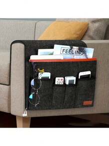 1 pieza Bolsa colgante de fieltro para mesita de noche, organizador colgante para el borde de la cama del dormitorio, diseño multifuncional que ahorra espacio para organizador de almacenamiento de mujer, artículos esenciales de viaje, regreso a la escuela, almacenamiento de dormitorio, decoración de otoño