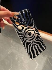 1pc Creative Eye Doodle Transparent Airbag Anti-Drop Phone Case, TPU Material, Suitable As Holiday Gift Compatible With IPhone XS/XS Max/XR/11 12 13 14 15 16 Pro/Pro Max/14 15 16 Plus And Series Phones - Multicolor - View 2